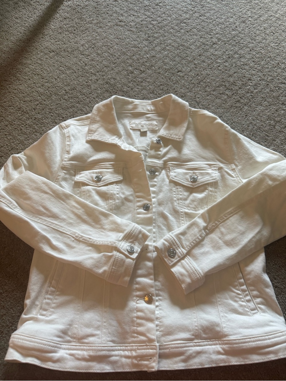 Maurices White Denim Jacket with Button Flap Pockets